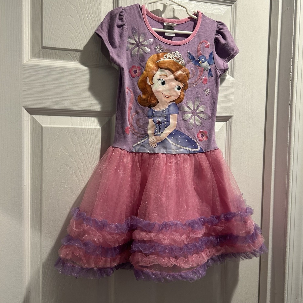 Disney Princess Sofia the First Girls Tutu Dress Purple Pink Size 6
